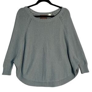 Guinevere Sz M Alpaca & Wool Blend Batwing Sleeve Sweater Round Hem Scoop Neck